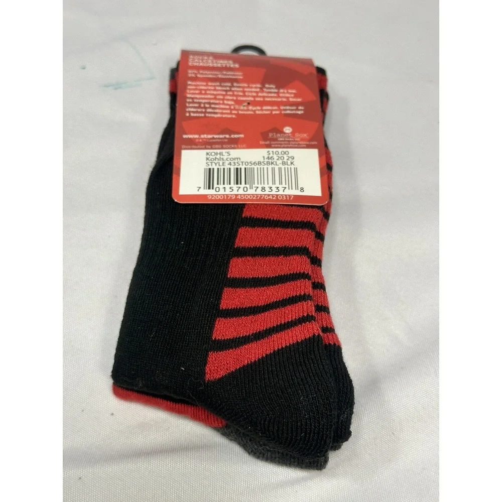 STAR WARS boys athletic crew socks 2 pairs size 10-4